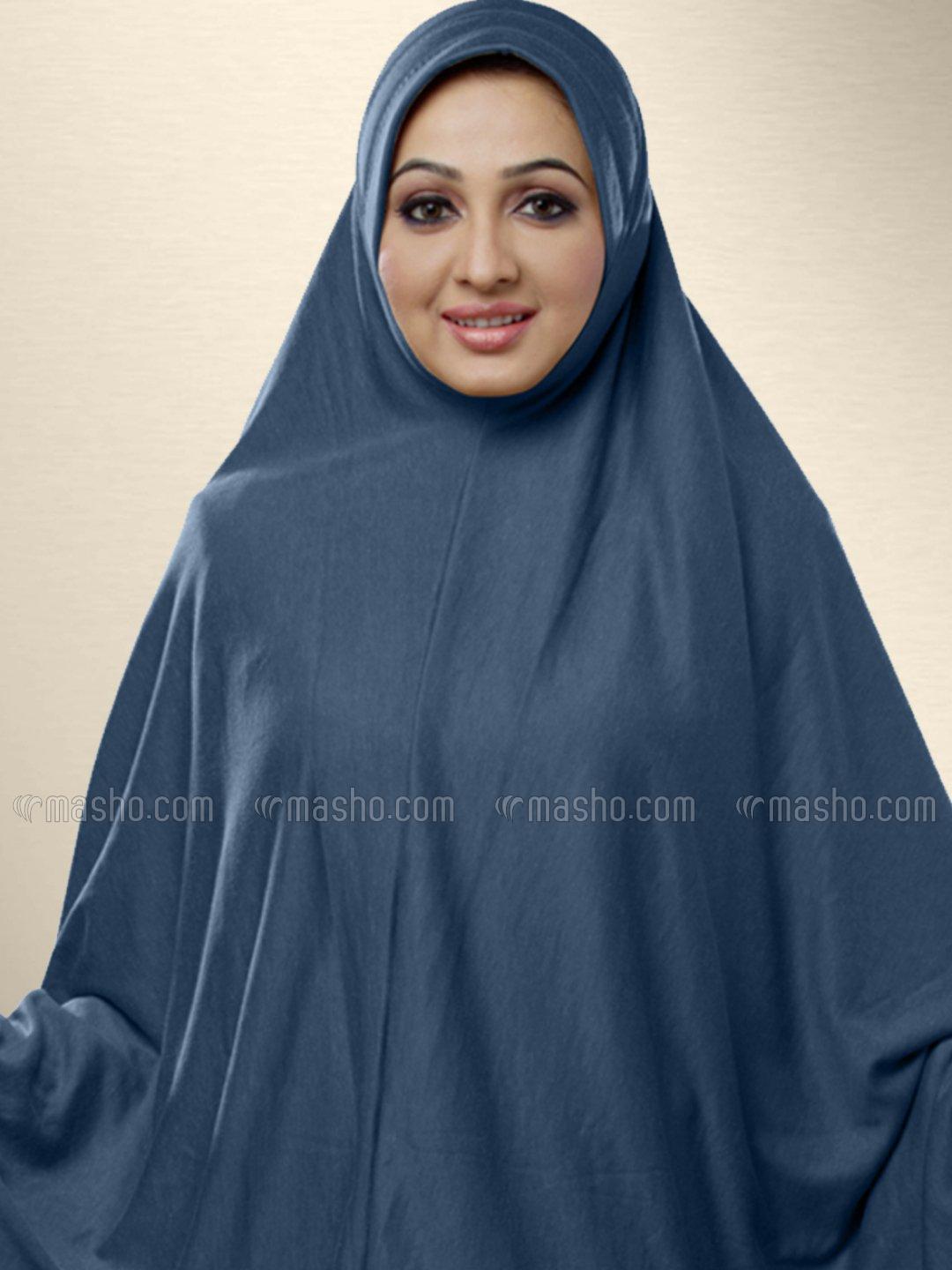 Wholesale Zakia Ready to wear long covering hijab In Grey