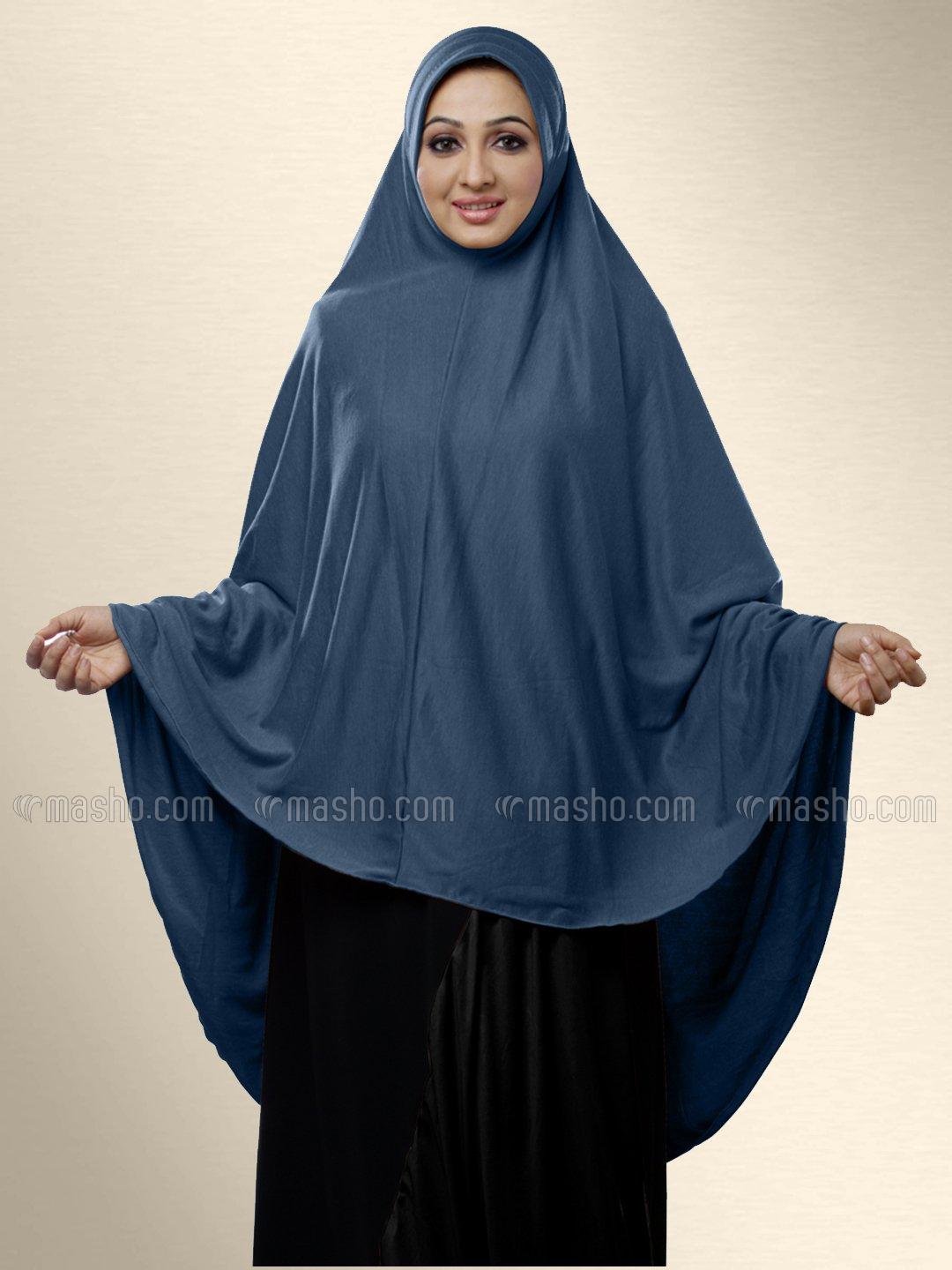 Wholesale Zakia Ready to wear long covering hijab In Grey