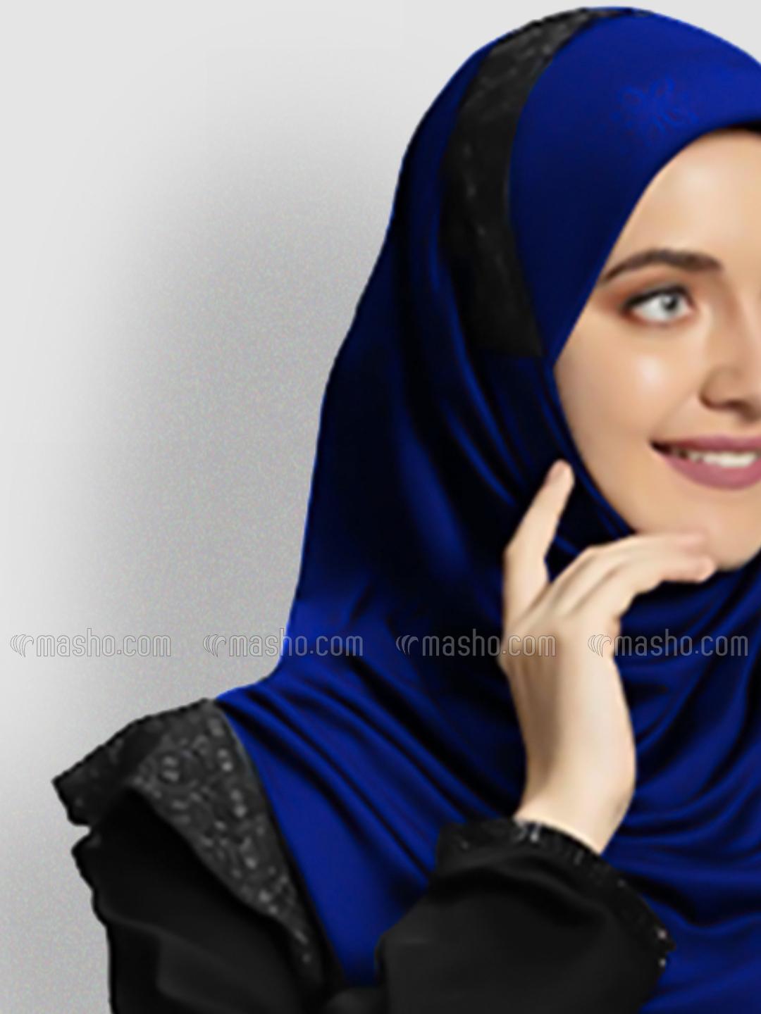 Wholesale Naaz Knitted Icra Fabric Instant Hijab In Royal Blue