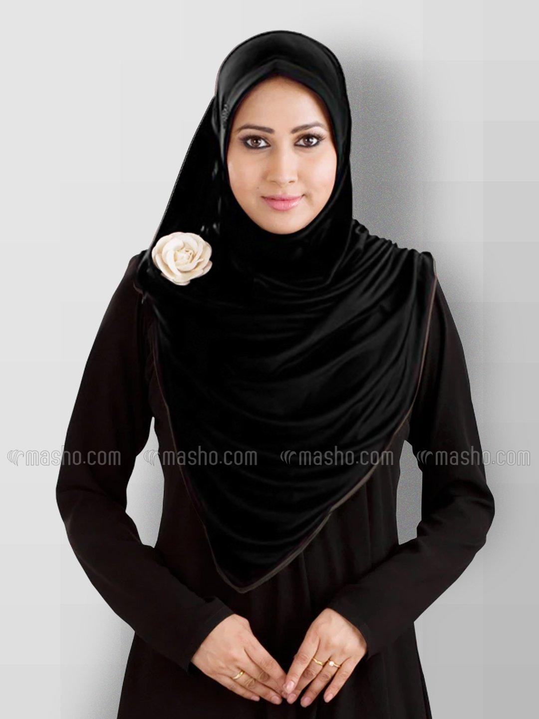Wholesale Anarkali Xtra Soft Knitted Icra Instant Hijab In Black