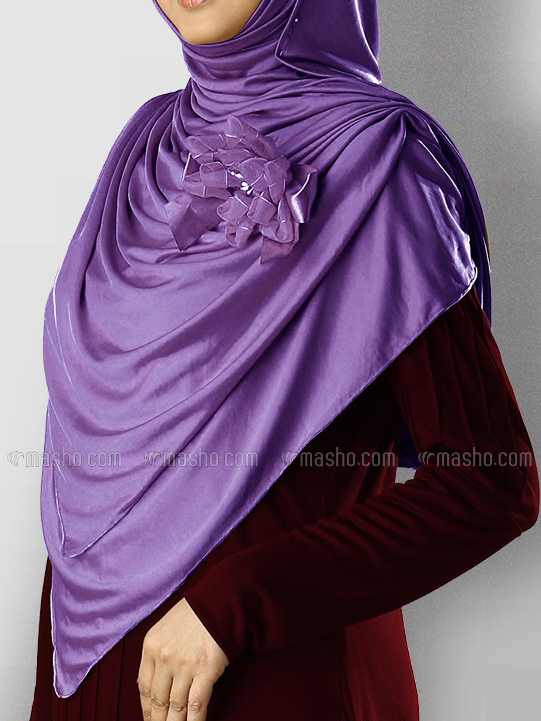 Wholesale Anarkali Xtra Soft Knitted Icra Instant Hijab in Violet