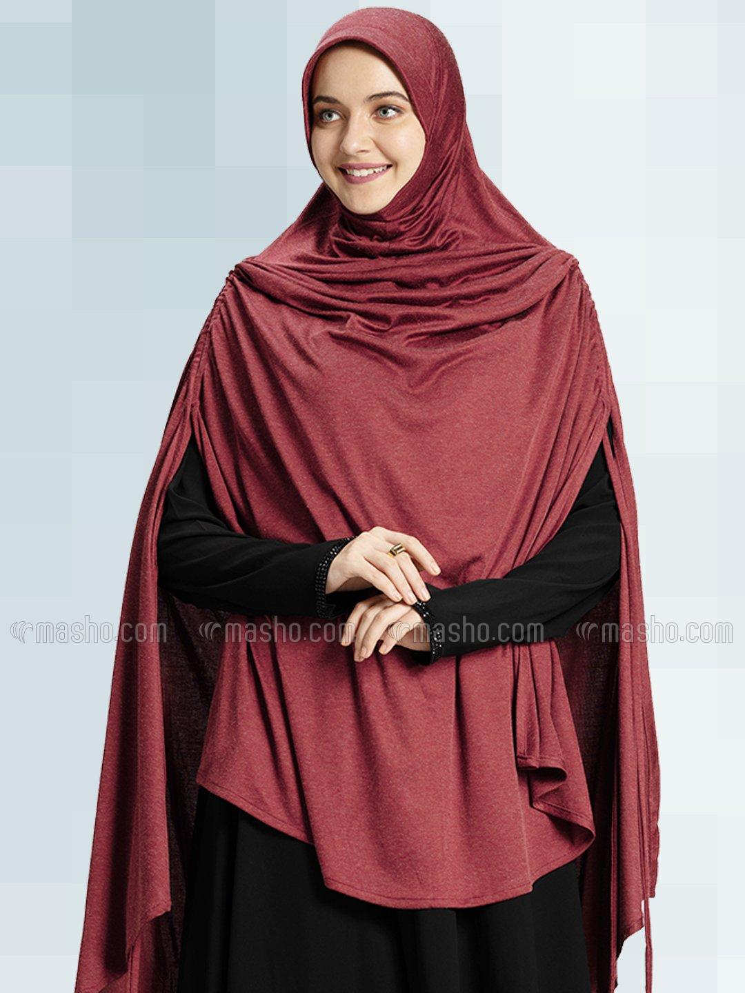 Wholesale Ulema DD Soft Drip Drop Fabric Khimar In Maroon