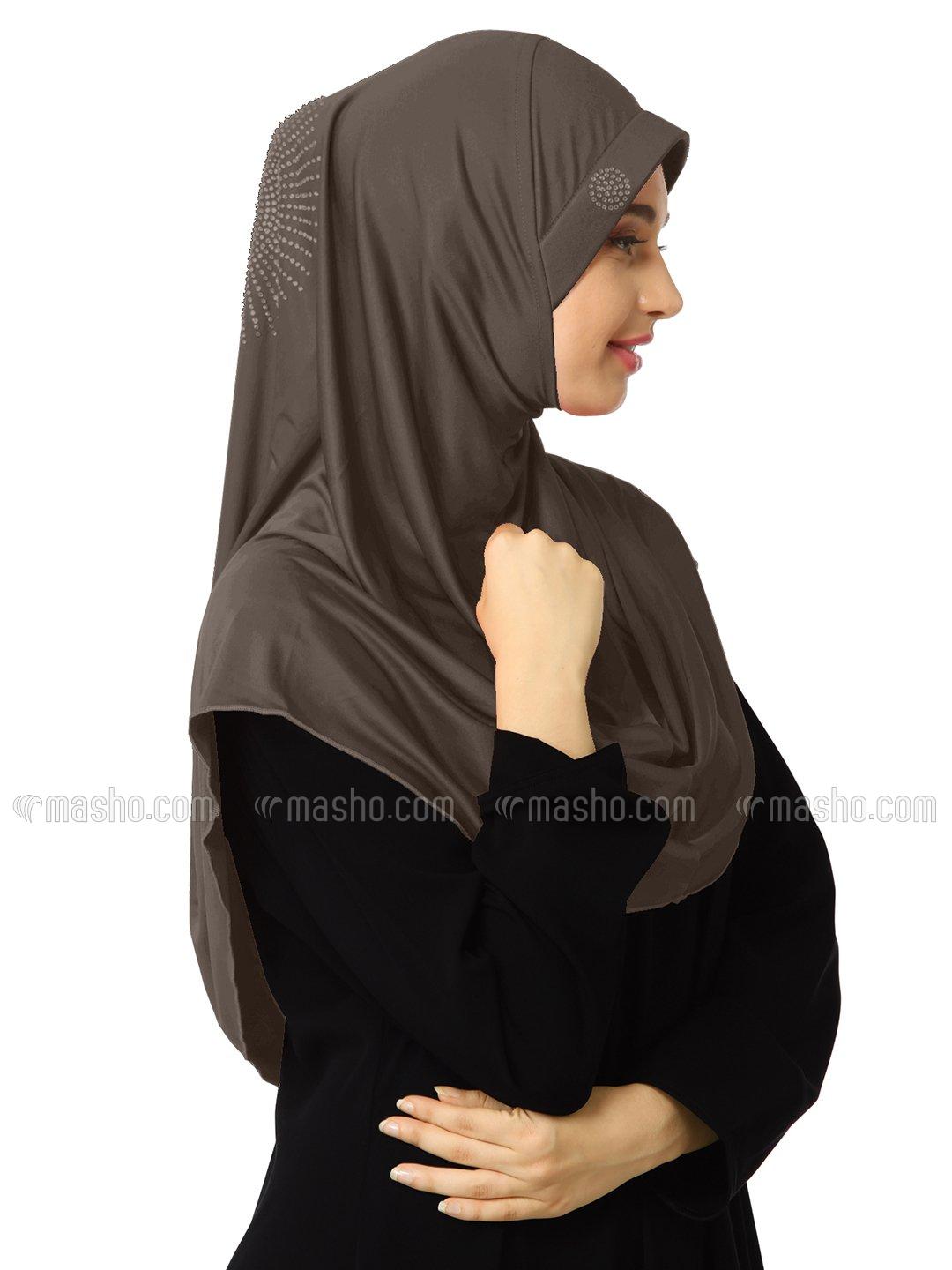 Wholesale Zooni  Lycra Instant Hijab In Formal Grey