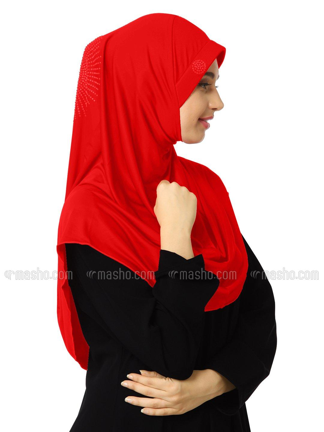 Wholesale Zooni  Lycra Instant Hijab In Red