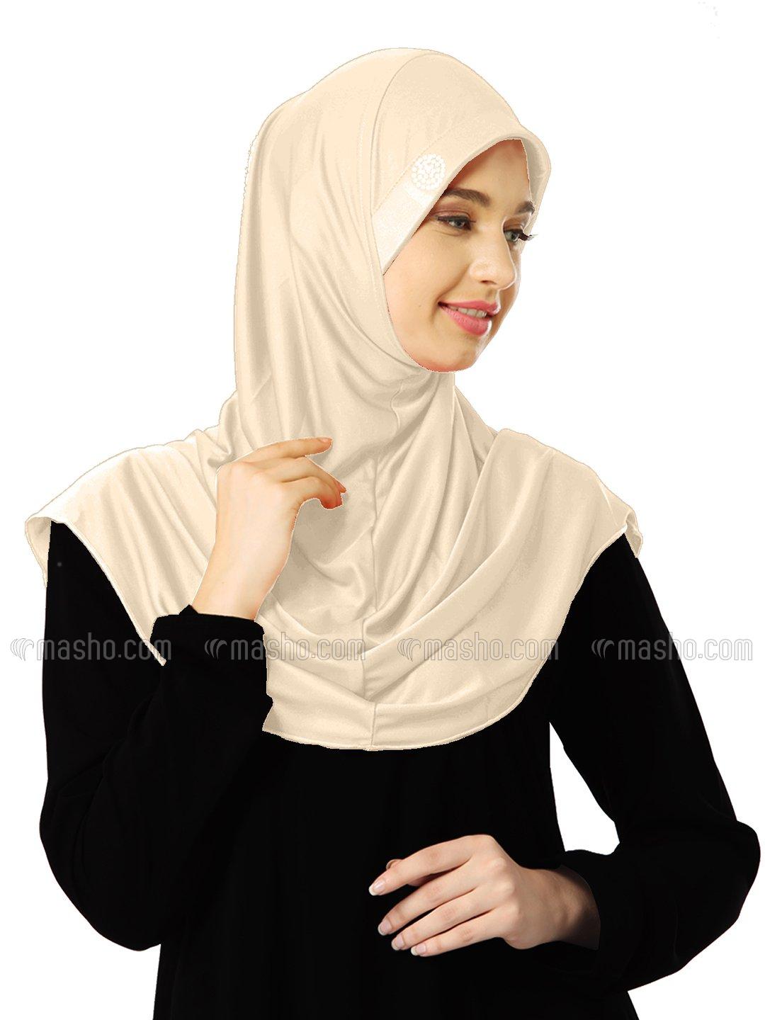 Wholesale Zooni  Lycra Instant Hijab In Beige