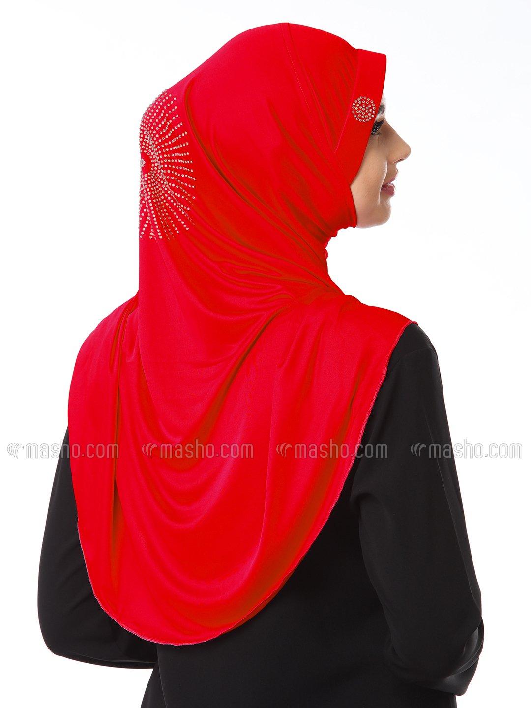 Wholesale Zooni  Lycra Instant Hijab In Red