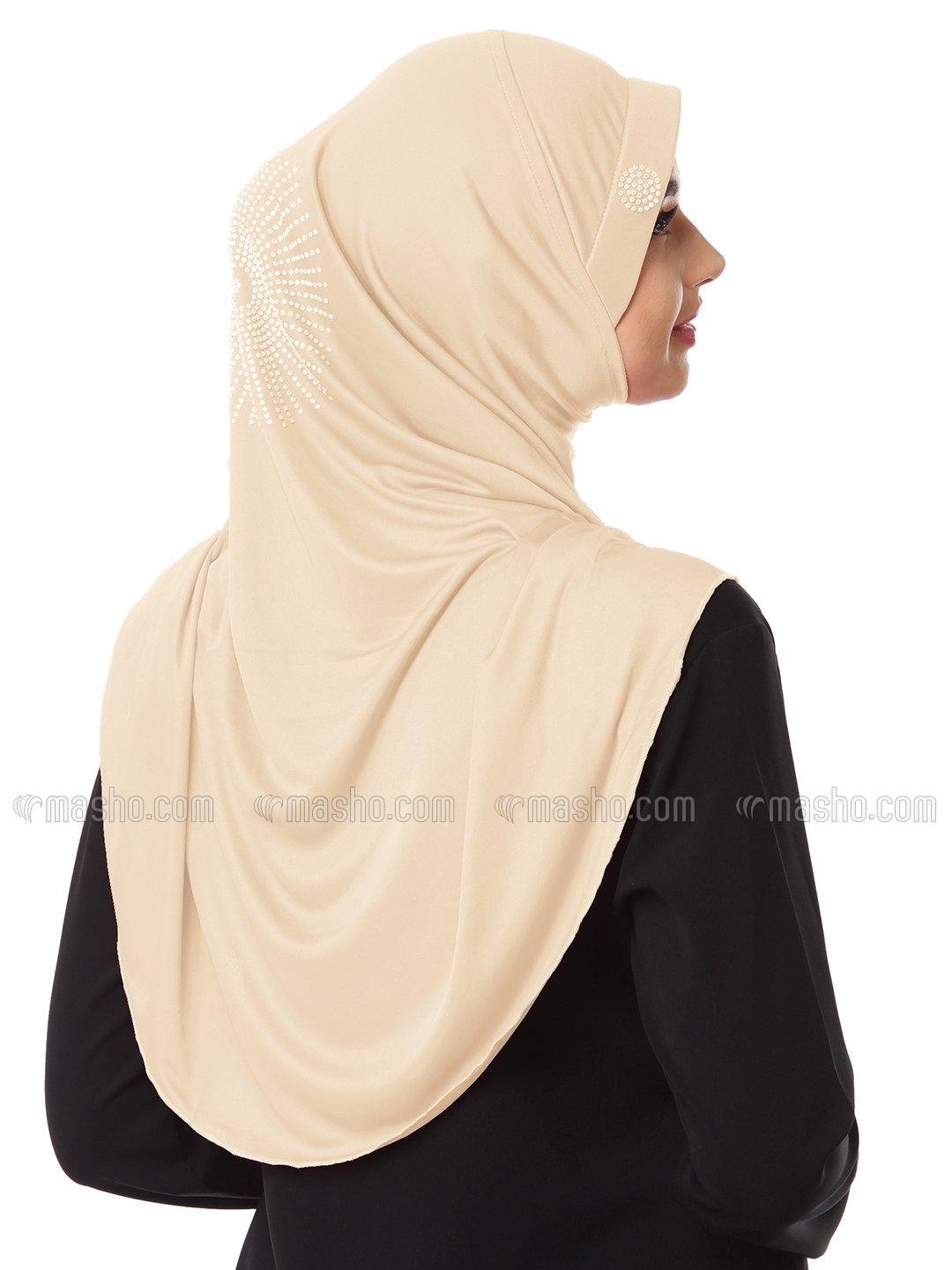 Wholesale Zooni  Lycra Instant Hijab In Beige