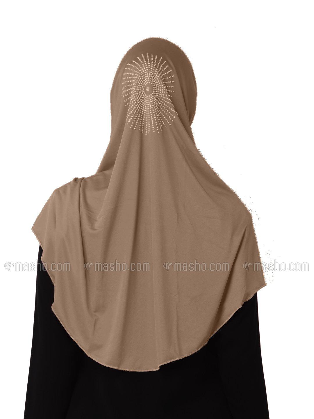 Wholesale Zooni  Lycra Instant Hijab In Dark Wheat