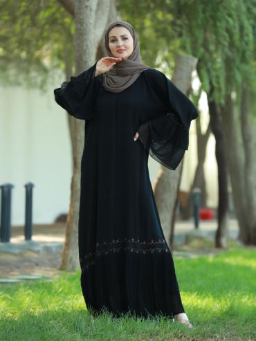 Wholesale Black Stylish Abaya With Hand Work
