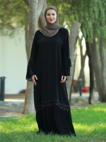 Wholesale Black Stylish Abaya With Hand Work