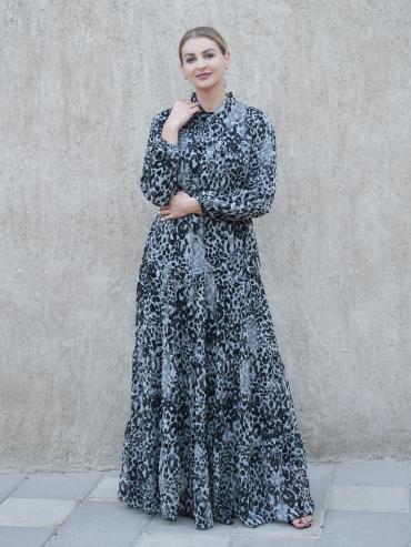 Wholesale Ash Tiger Printed Modest Dress