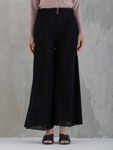 Wholesale Black WideLeg Pants with Show Buttons