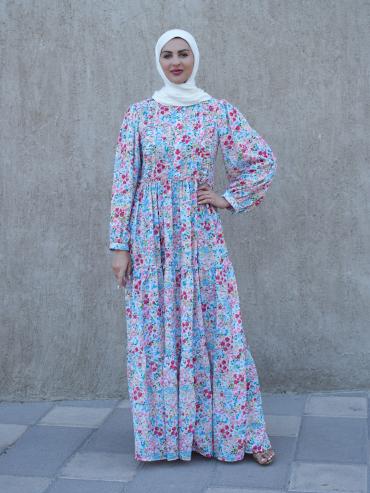 Wholesale Elegant Calico FloralPrinted Modest Dress