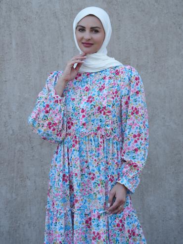 Wholesale Elegant Calico FloralPrinted Modest Dress
