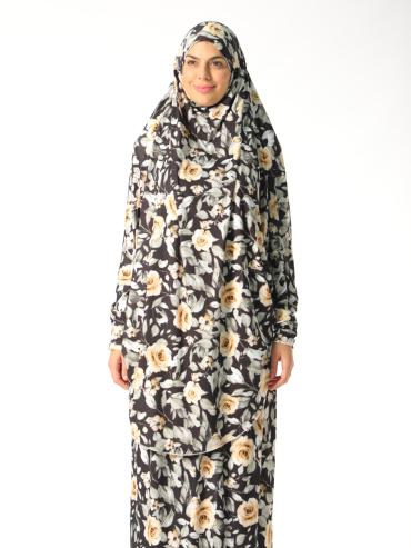 Wholesale Jilbab With Skirt And Attached Niqab In Floral Print