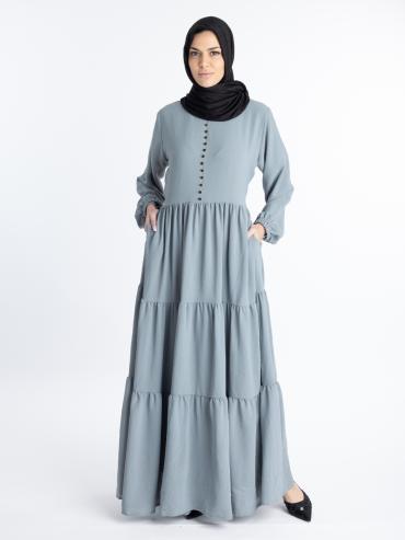 Wholesale Chrome Grey Inaya Modest Abaya 