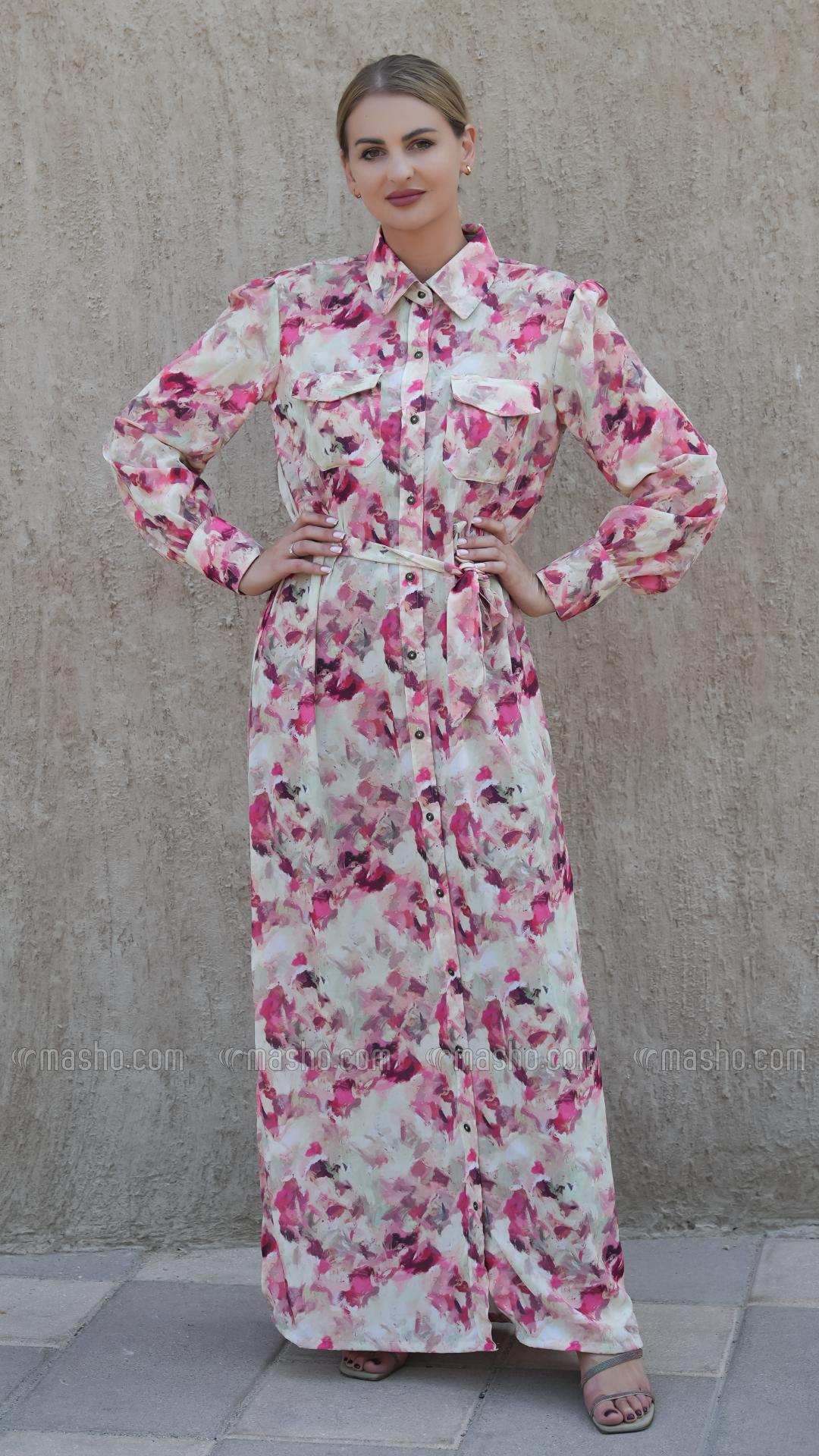 Wholesale Elegant FrontOpen Modest Dress with Two Side Pockets