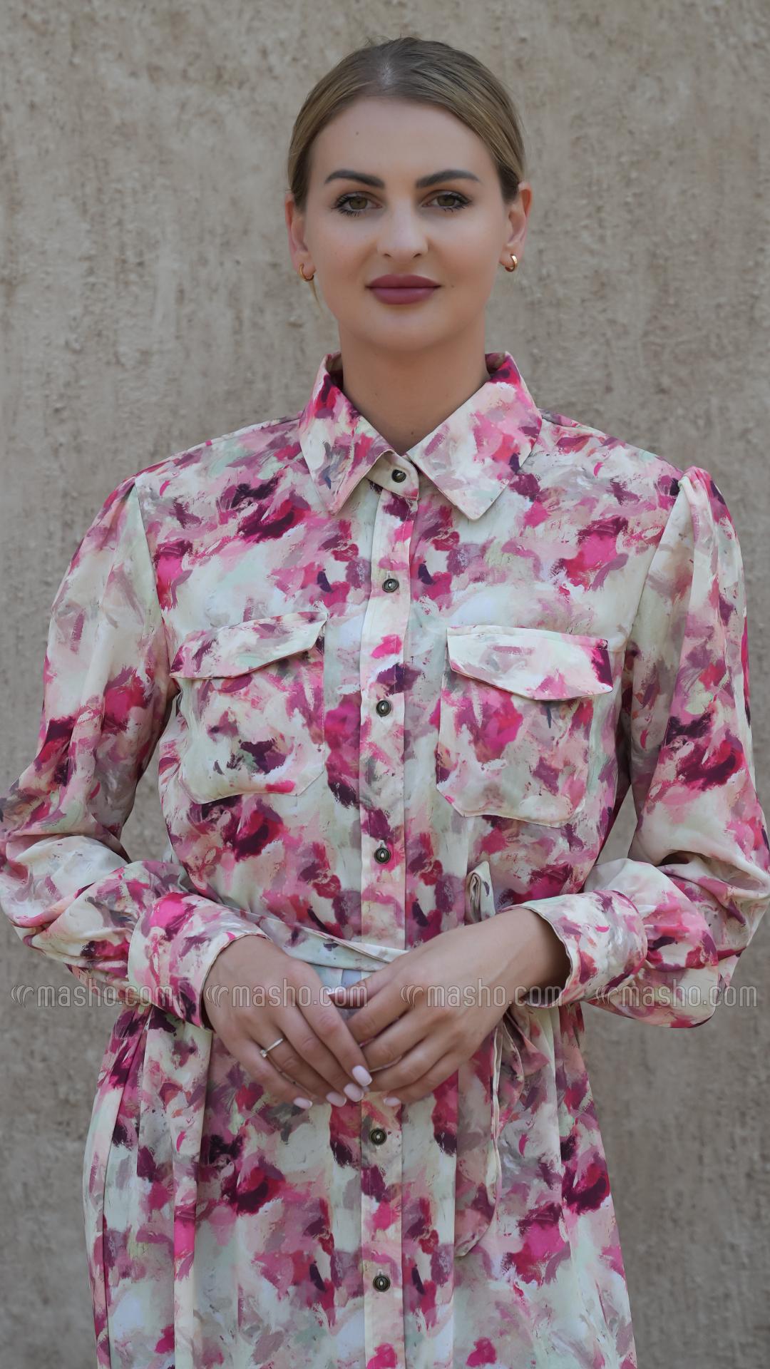 Wholesale Elegant FrontOpen Modest Dress with Two Side Pockets