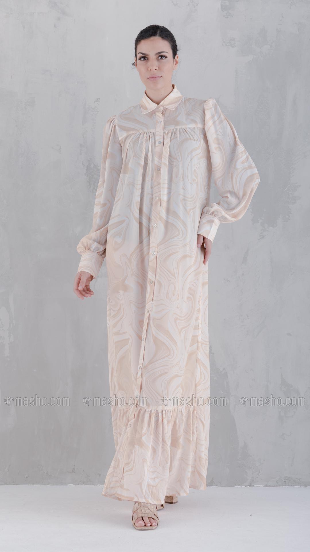 Wholesale Cream Hazel Front Open Dress