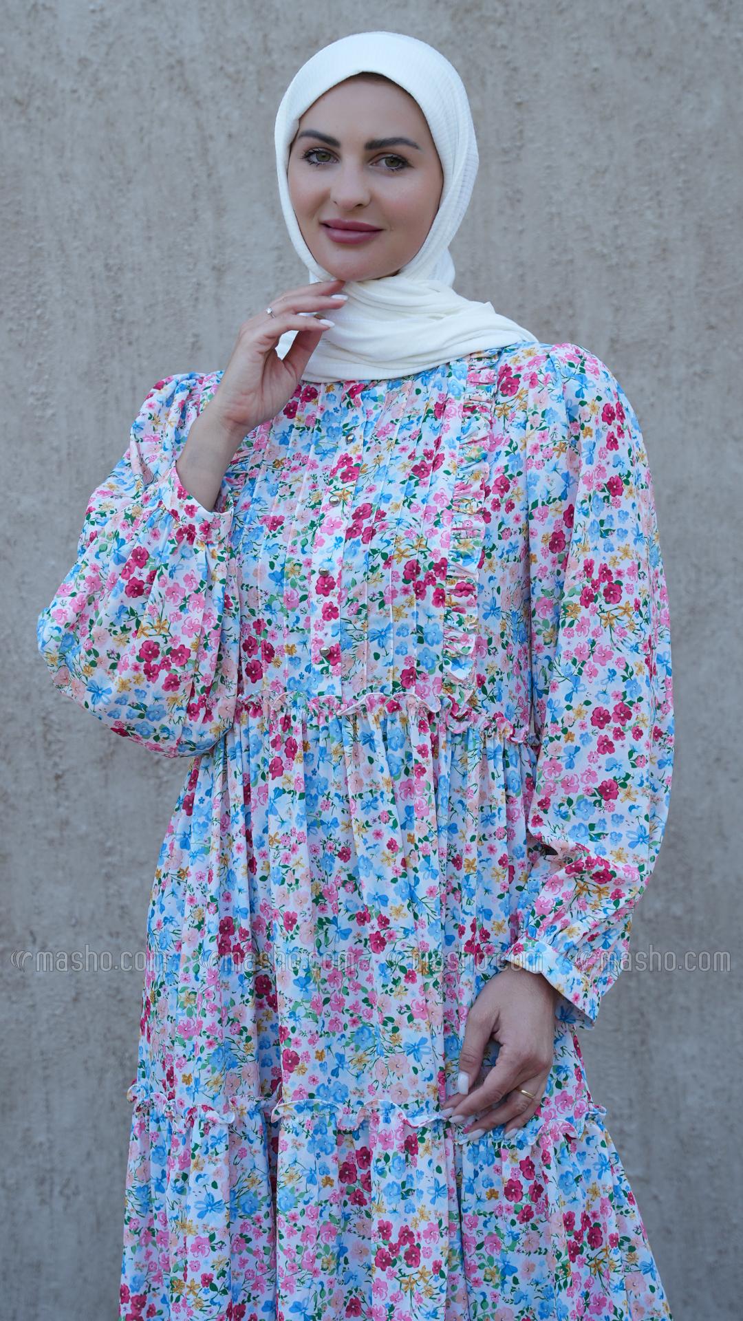 Wholesale Elegant Calico FloralPrinted Modest Dress