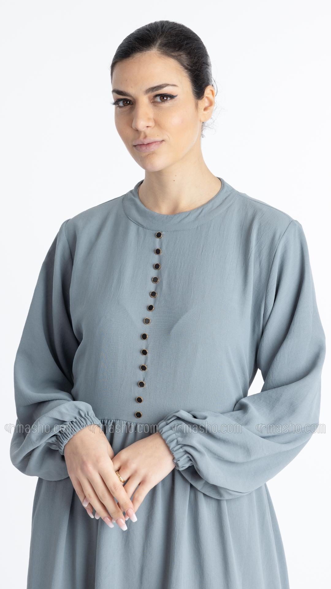 Wholesale Chrome Grey Inaya Modest Abaya 
