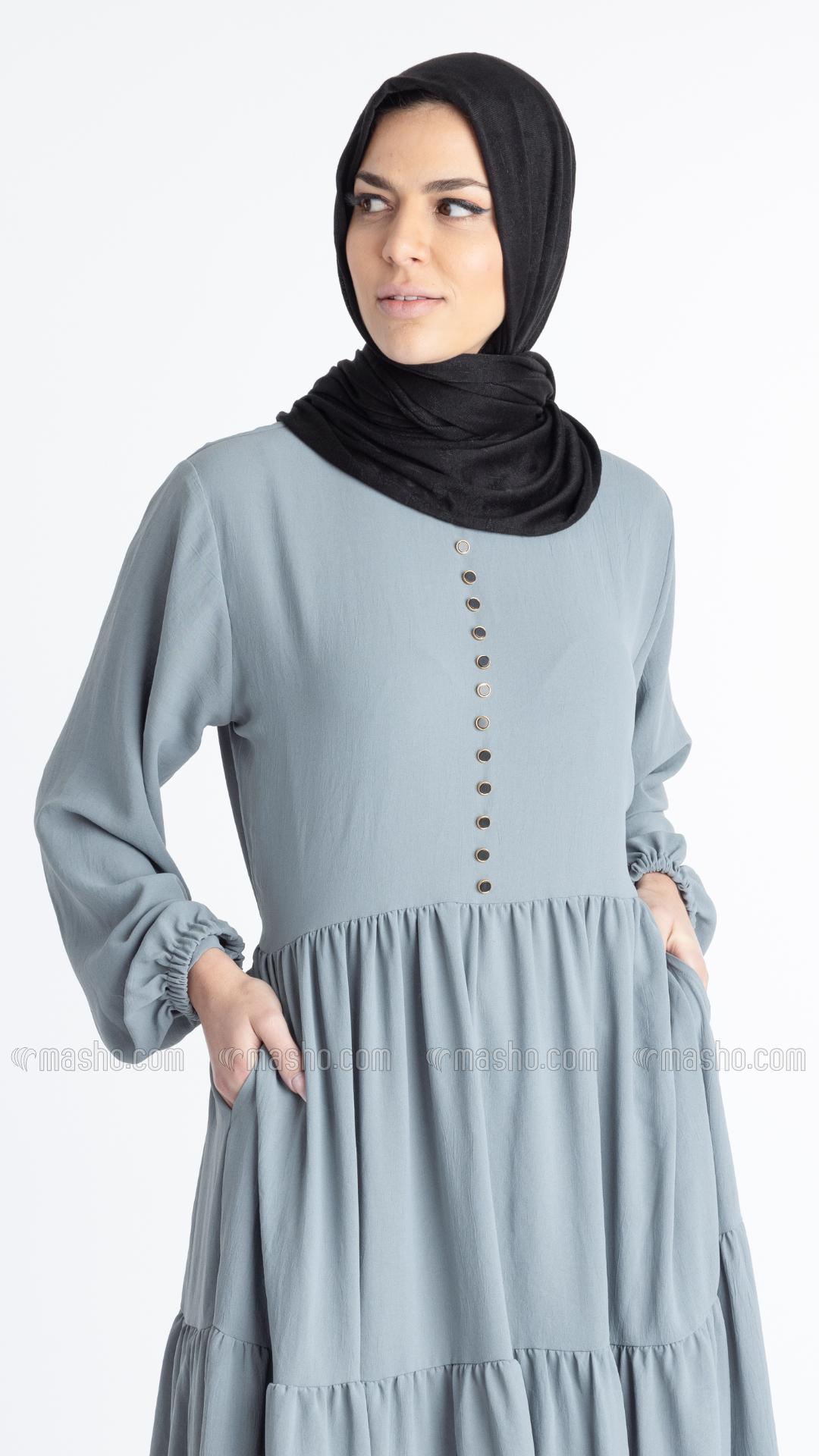 Wholesale Chrome Grey Inaya Modest Abaya 