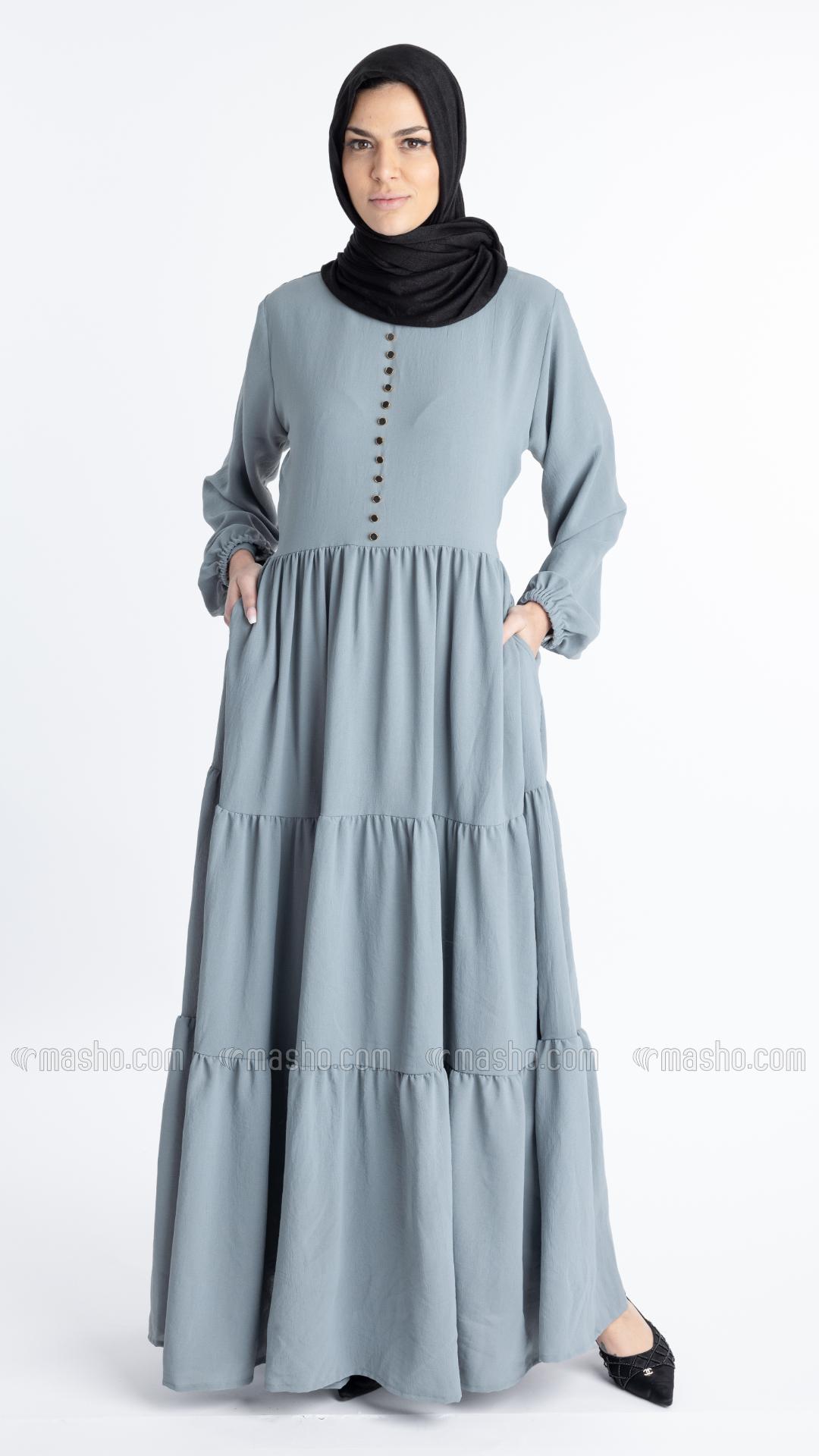 Wholesale Chrome Grey Inaya Modest Abaya 