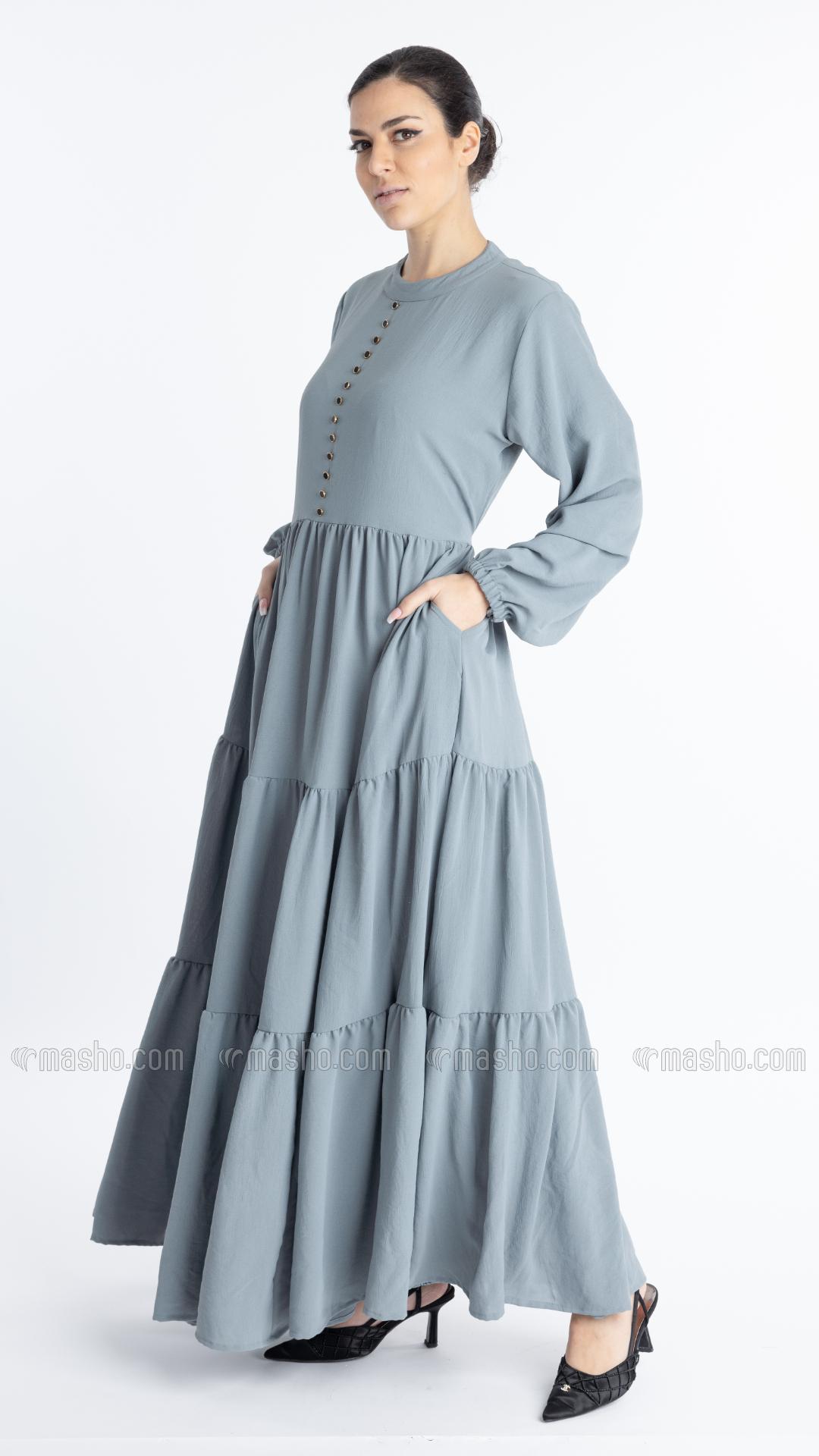 Wholesale Chrome Grey Inaya Modest Abaya 