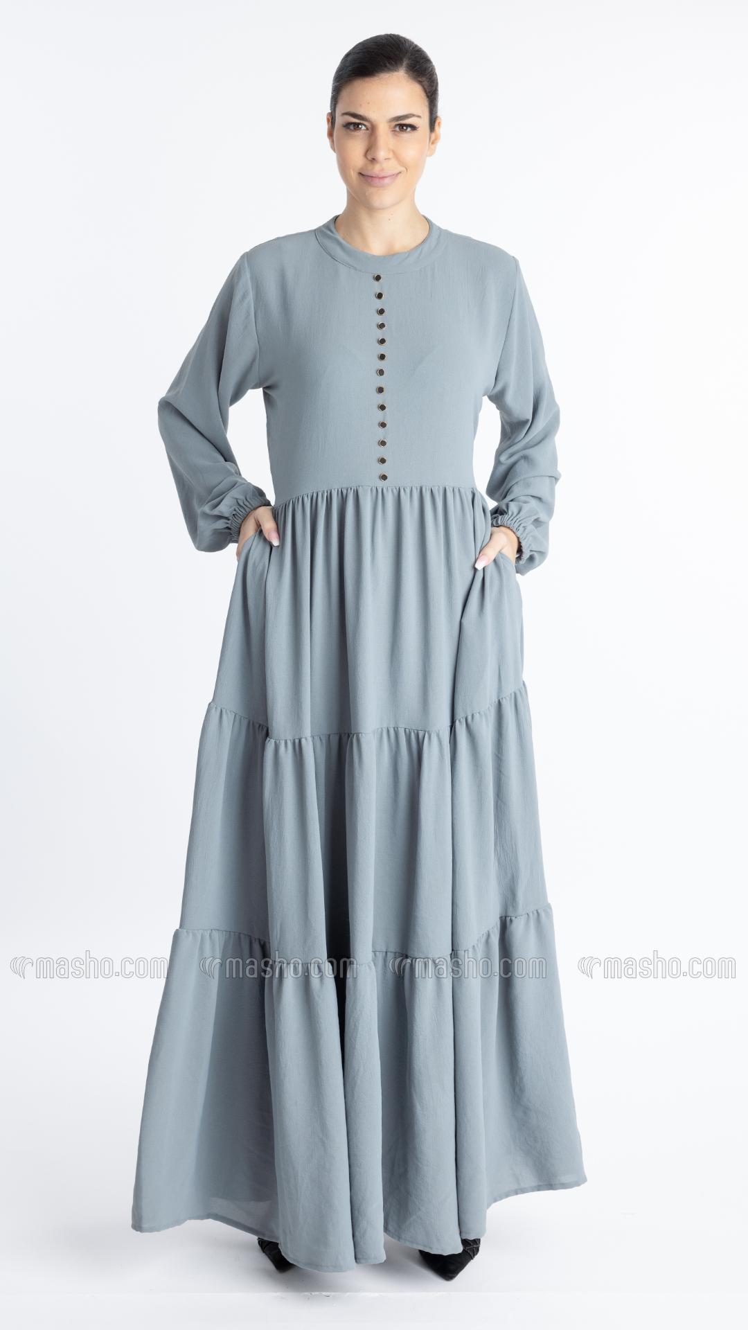 Wholesale Chrome Grey Inaya Modest Abaya 