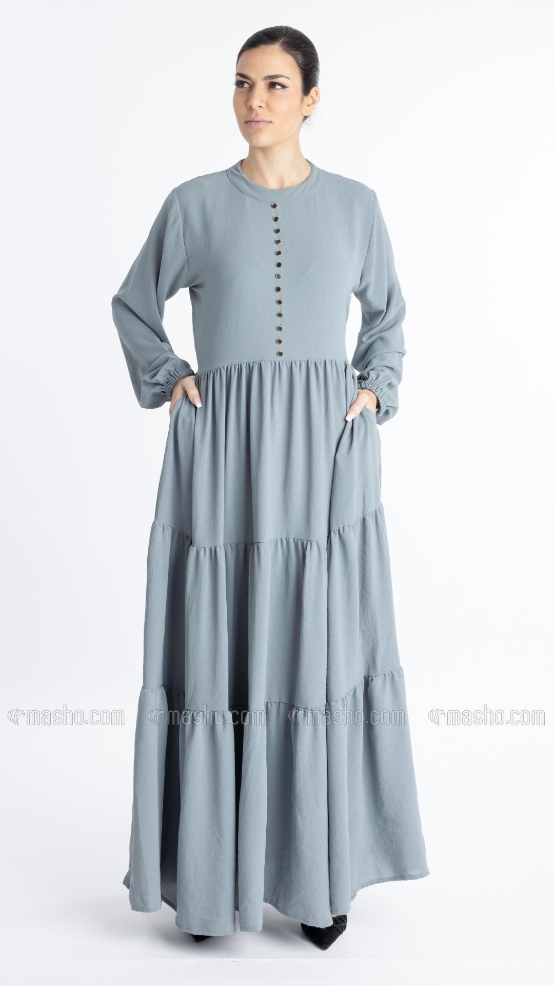Wholesale Chrome Grey Inaya Modest Abaya 