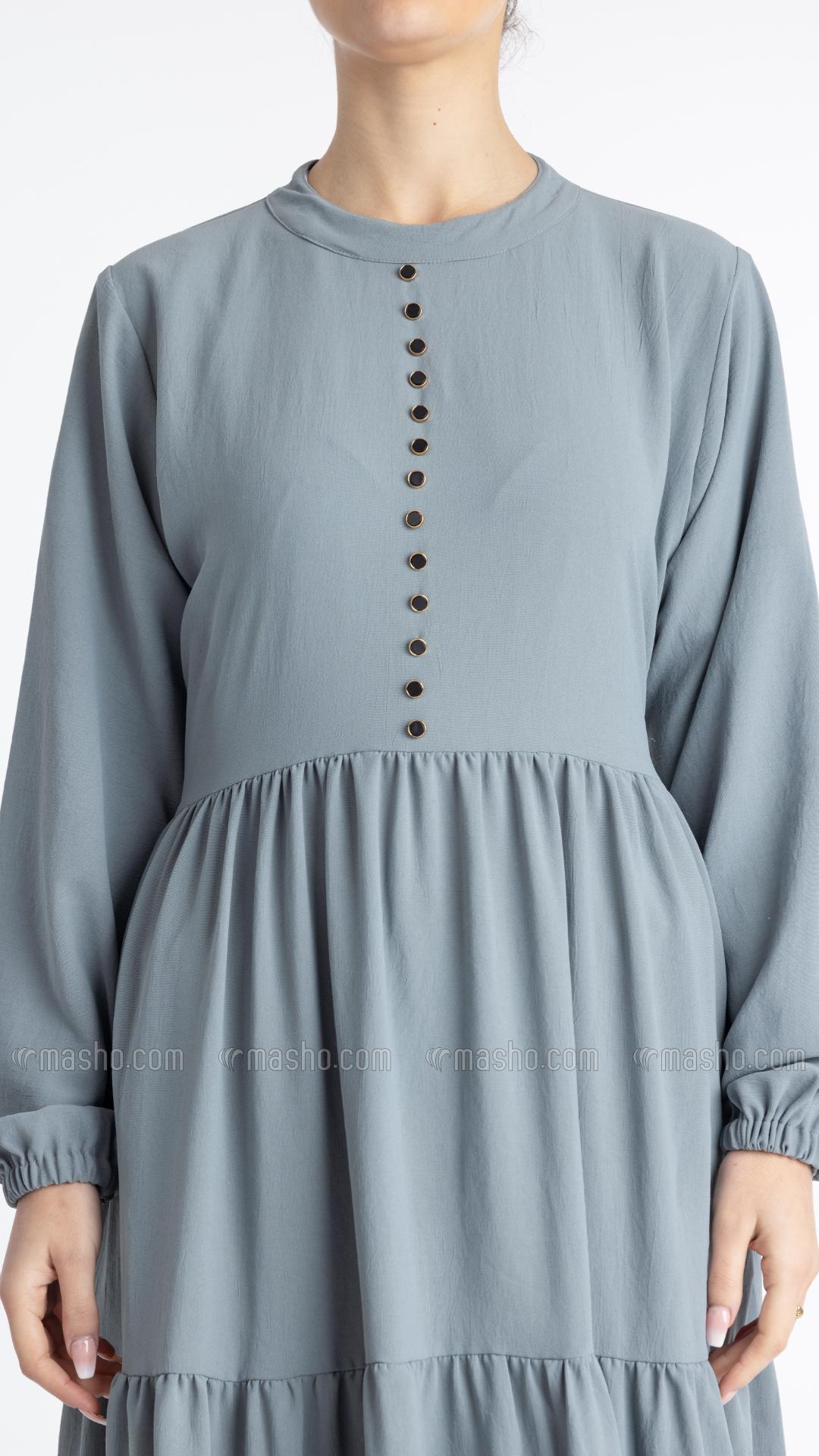 Wholesale Chrome Grey Inaya Modest Abaya 