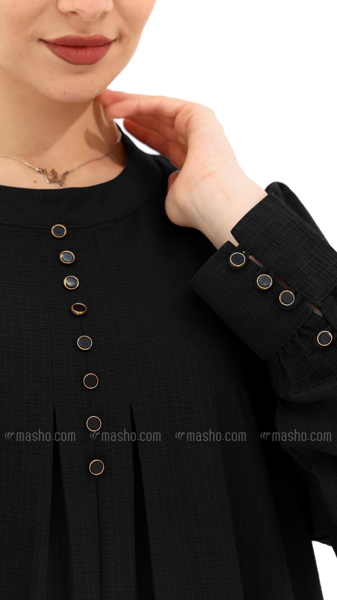 Wholesale Black Gorgeous Abaya with Show Buttons 