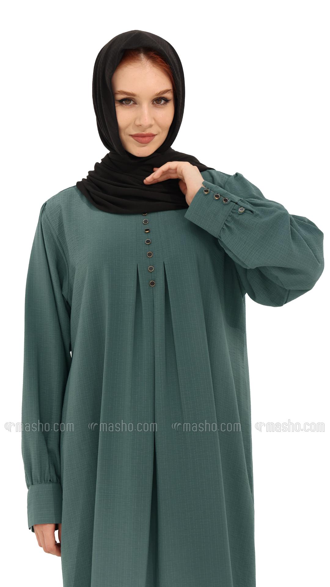 Wholesale Cadet Blue Gorgeous Abaya with Show Buttons 