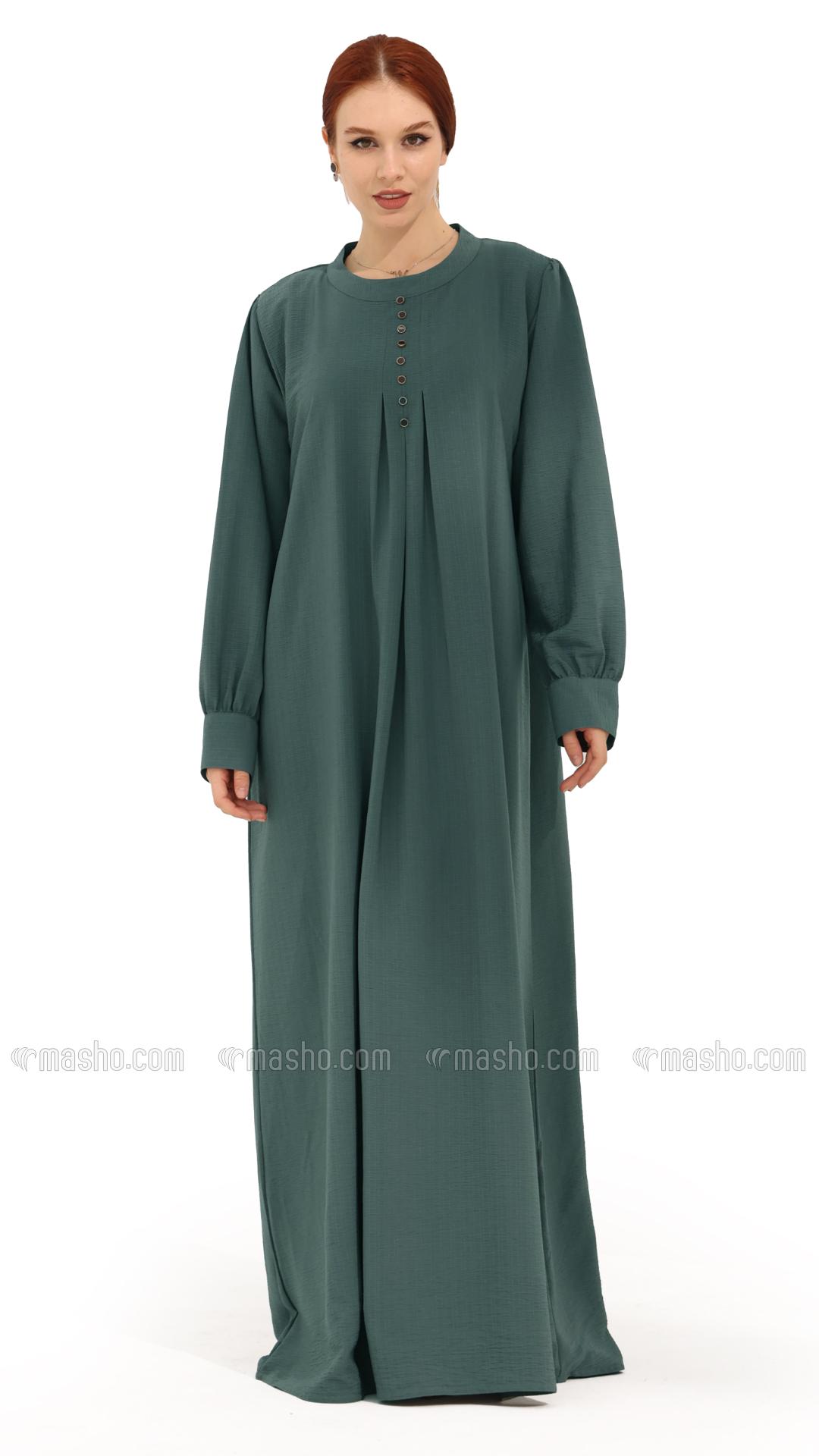Wholesale Cadet Blue Gorgeous Abaya with Show Buttons 