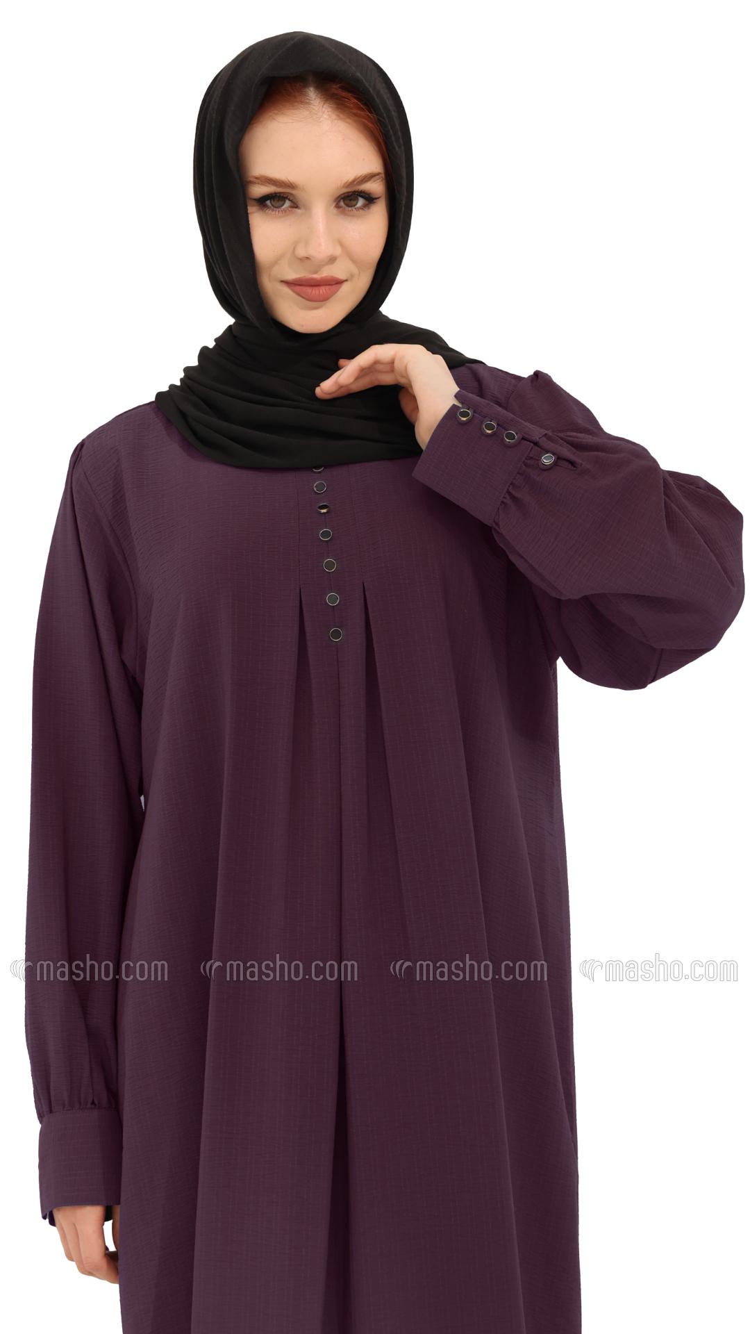 Wholesale Lavender Gorgeous Abaya With Show Buttons
