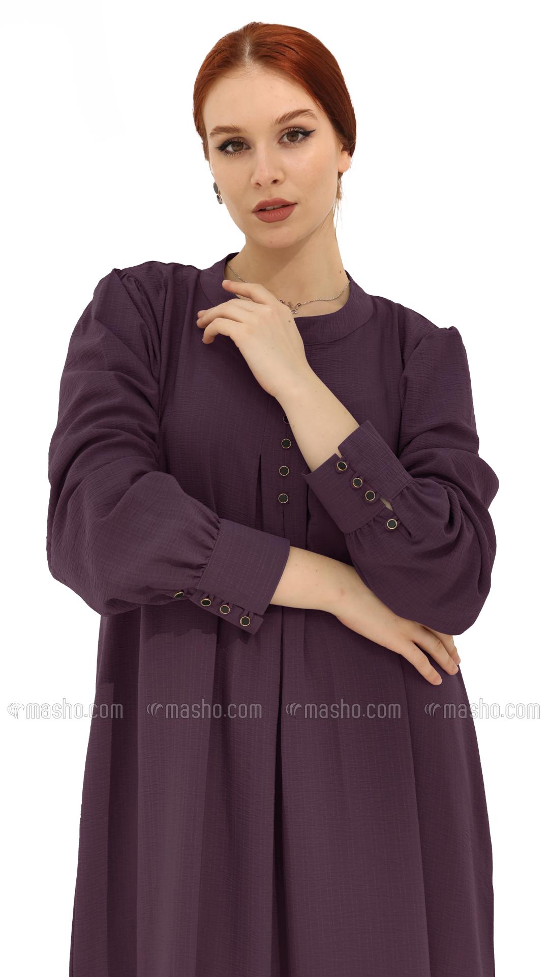 Wholesale Lavender Gorgeous Abaya With Show Buttons