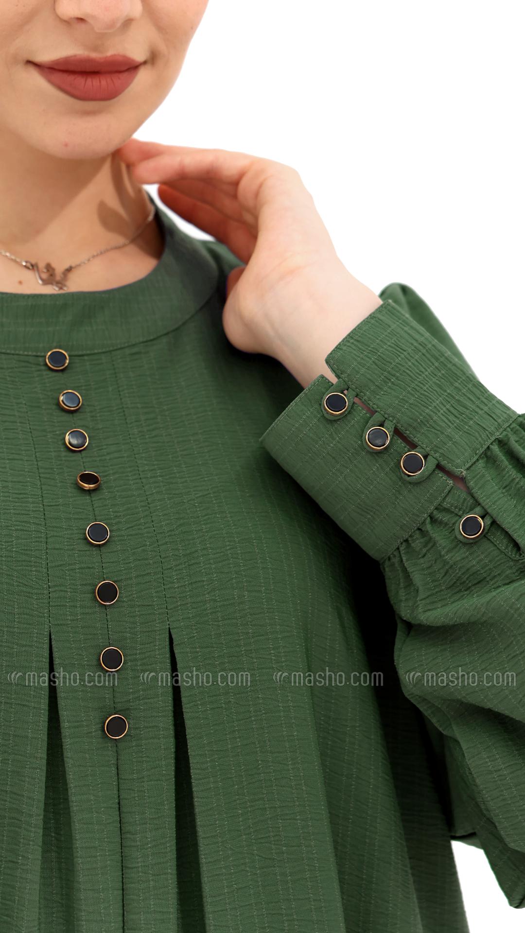Wholesale Olive Gorgeous Abaya with Show Buttons 