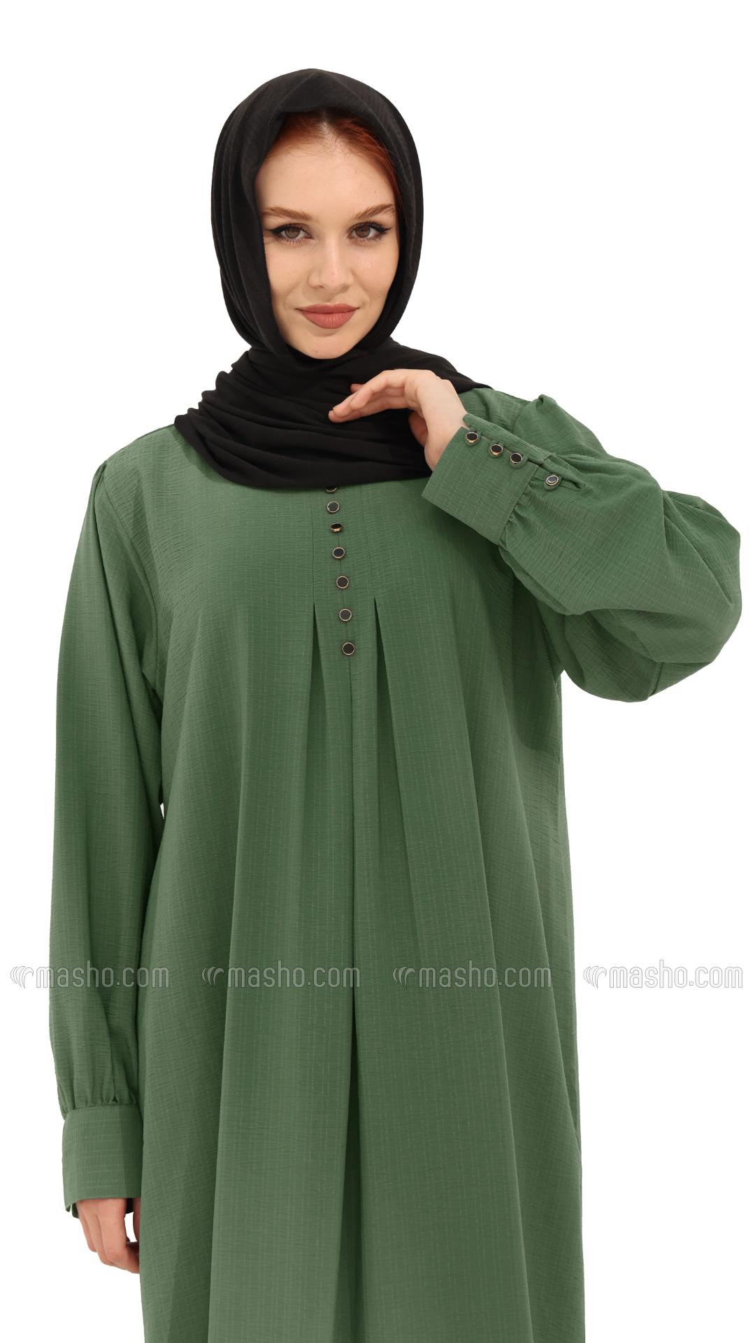 Wholesale Olive Gorgeous Abaya with Show Buttons 