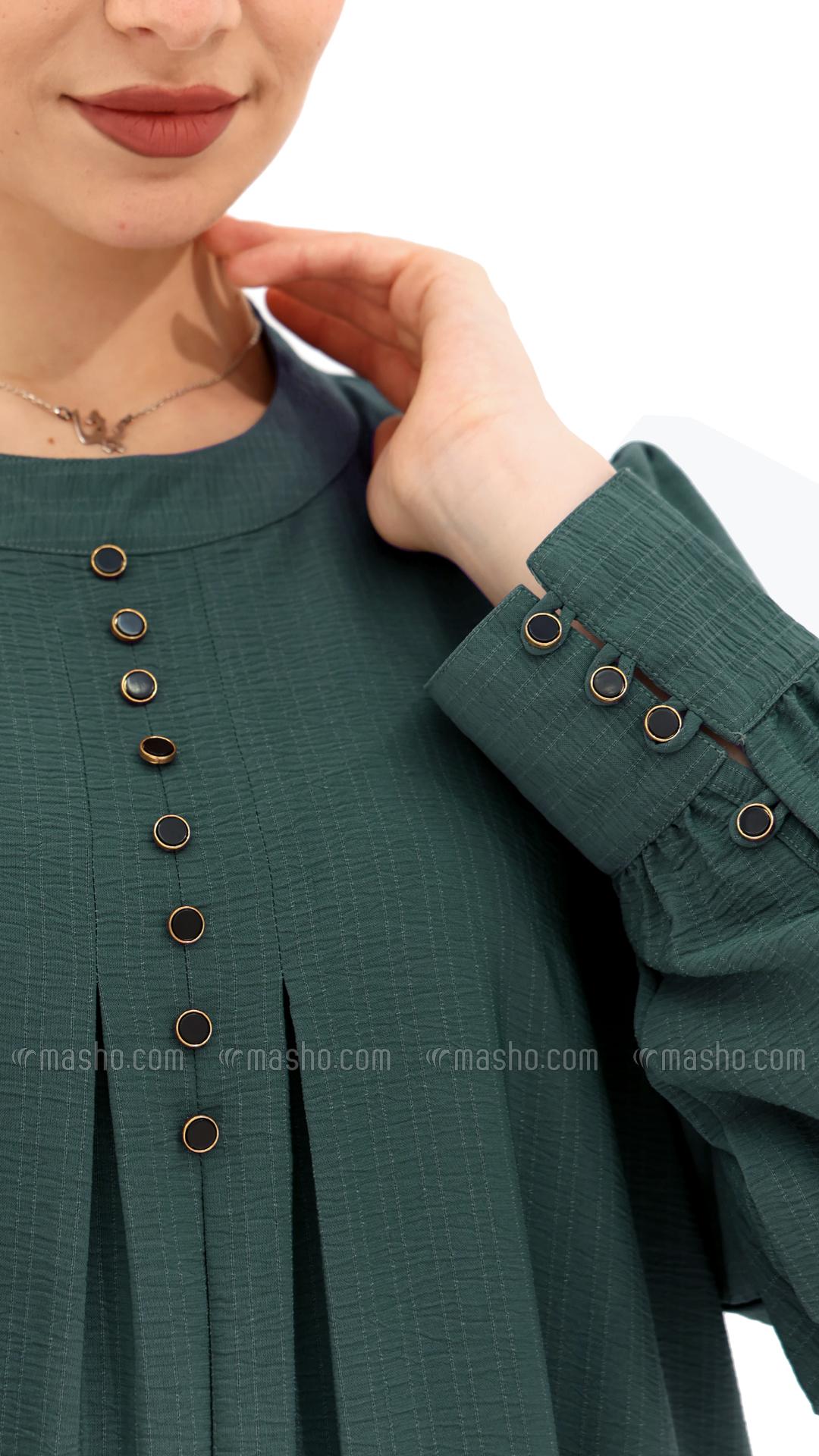 Wholesale Cadet Blue Gorgeous Abaya with Show Buttons 