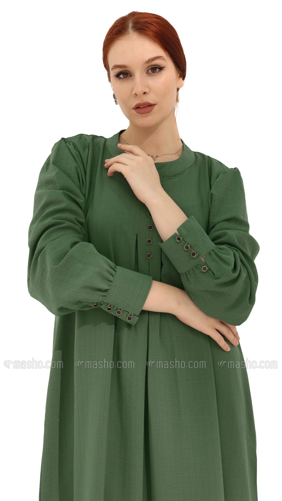 Wholesale Olive Gorgeous Abaya with Show Buttons 