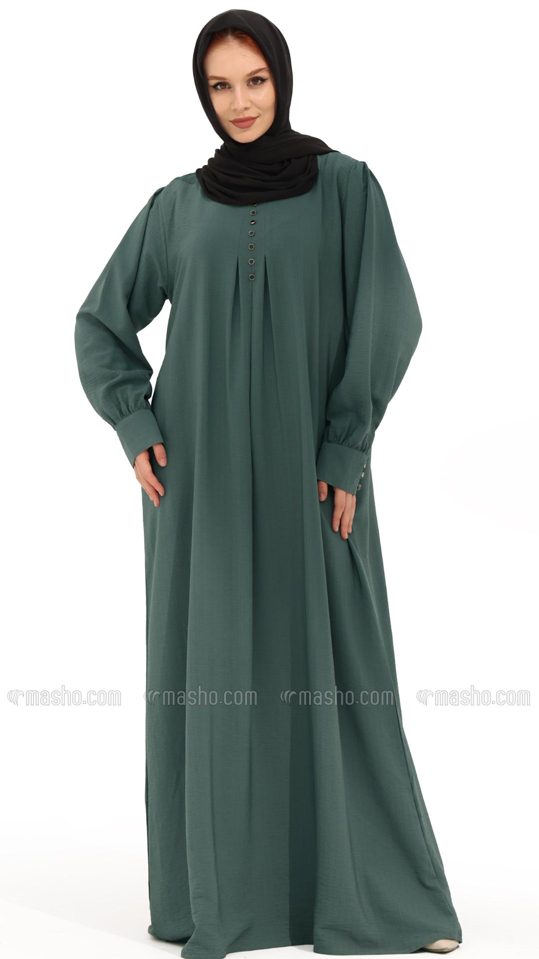 Wholesale Cadet Blue Gorgeous Abaya with Show Buttons 