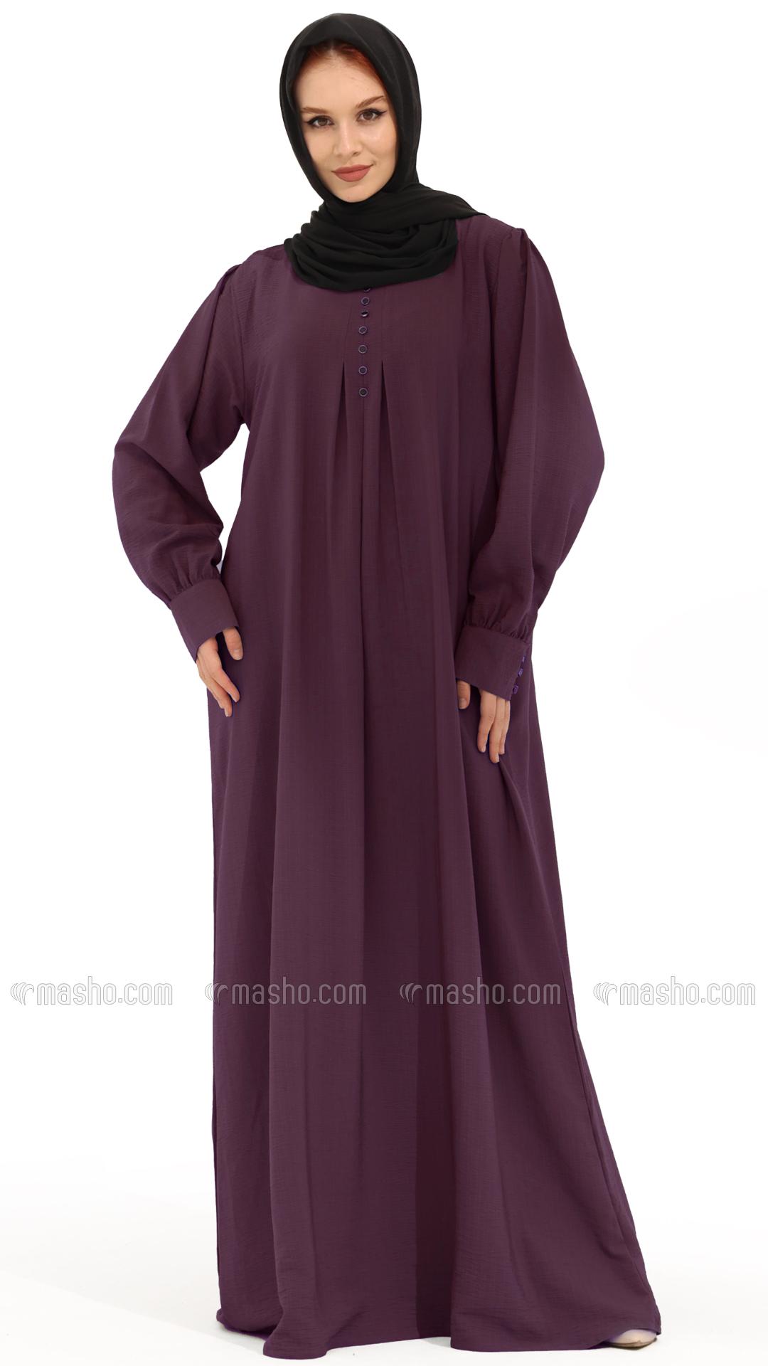 Wholesale Lavender Gorgeous Abaya With Show Buttons