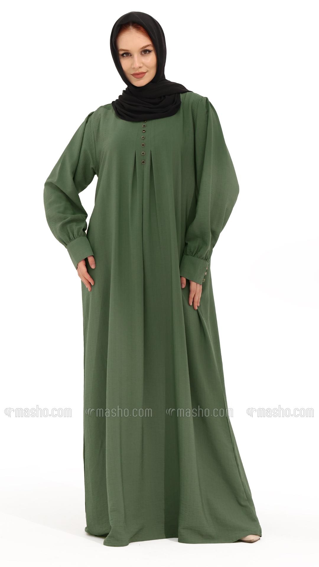 Wholesale Olive Gorgeous Abaya with Show Buttons 