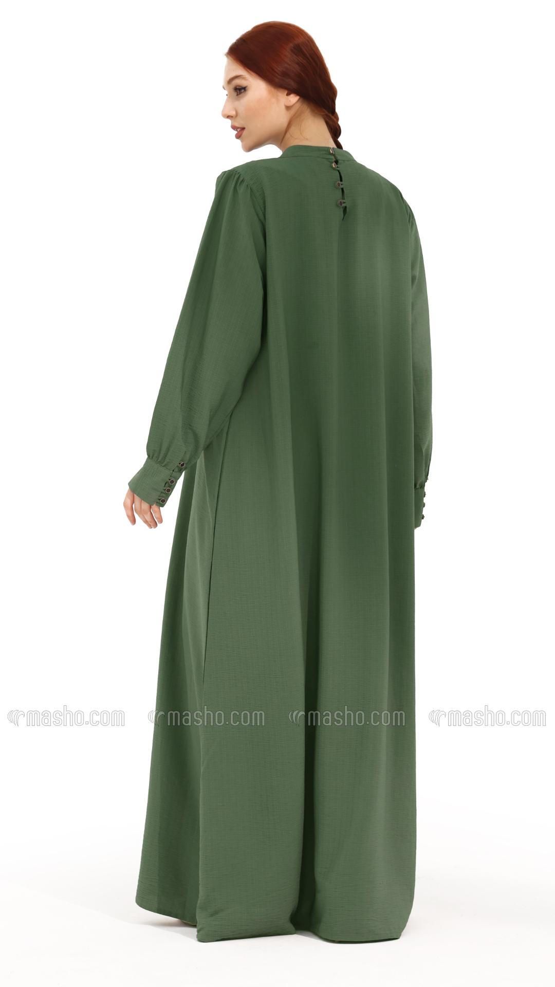 Wholesale Olive Gorgeous Abaya with Show Buttons 