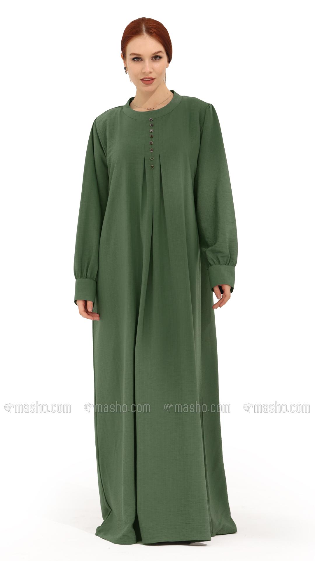 Wholesale Olive Gorgeous Abaya with Show Buttons 
