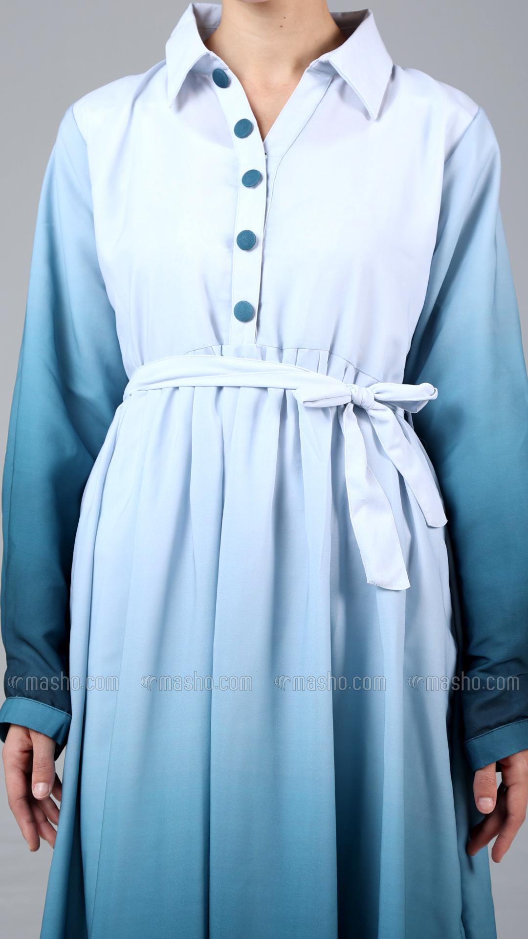 Wholesale MultiColored Ombre Modest Dress
