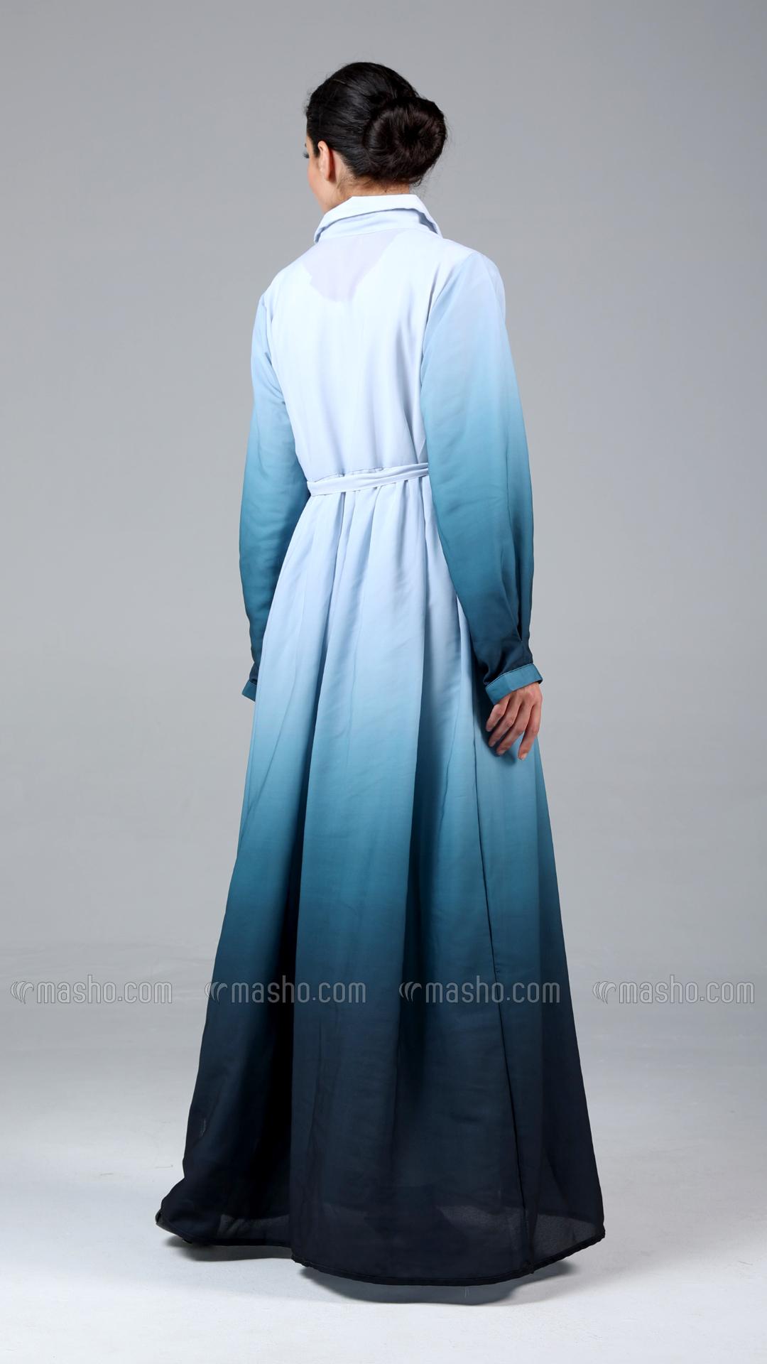 Wholesale MultiColored Ombre Modest Dress